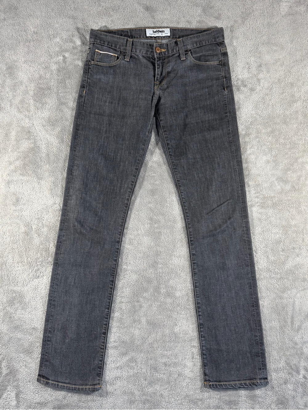 Baldwin The EJ The Straight Black Selvedge Jeans Size 27